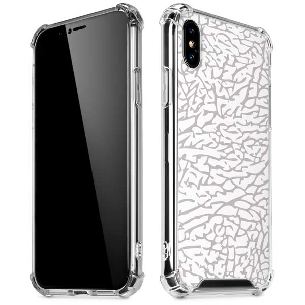 Elephant Print White iPhone X/XS Clear Case