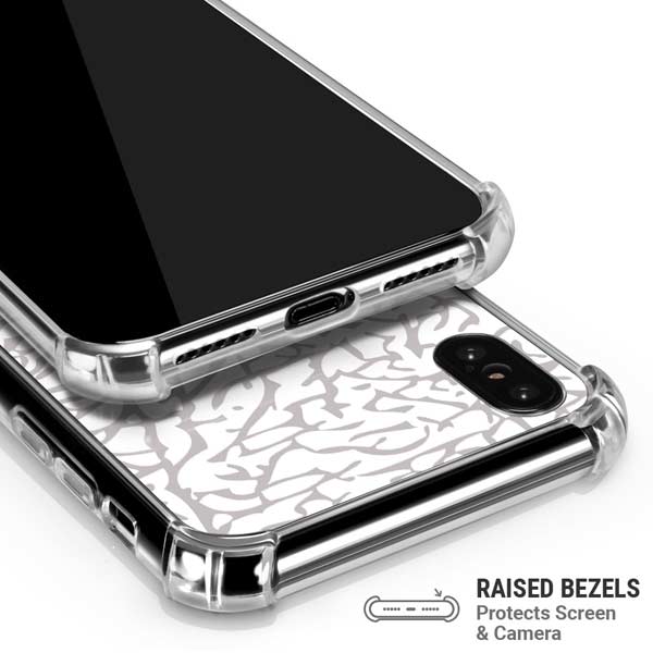 Elephant Print White iPhone X/XS Clear Case