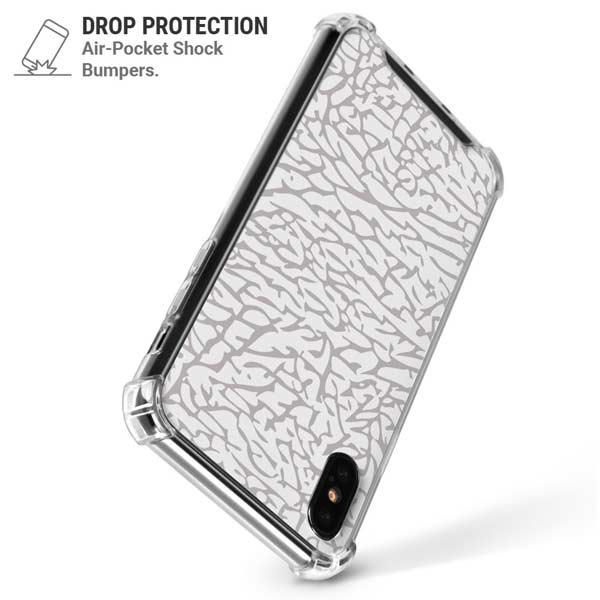 Elephant Print White iPhone X/XS Clear Case
