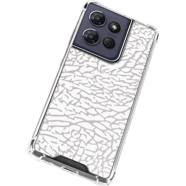 Elephant Print White Moto G 5G (2025) Clear Case