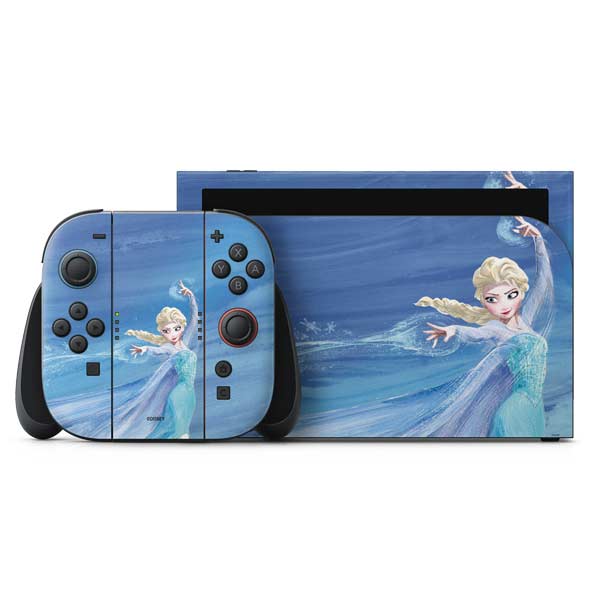 Disney Frozen Elsa Icy Powers Art Nintendo Switch 2 (2025) with Joy-Con Skin