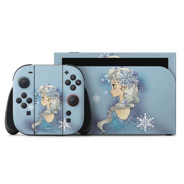 Disney Frozen Elsa Side Portrait Art Nintendo Switch 2 (2025) with Joy-Con Skin