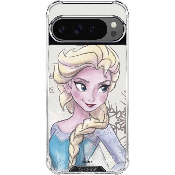 Disney Frozen Elsa Snowflakes Art Google Pixel 10 Pro Clear Case