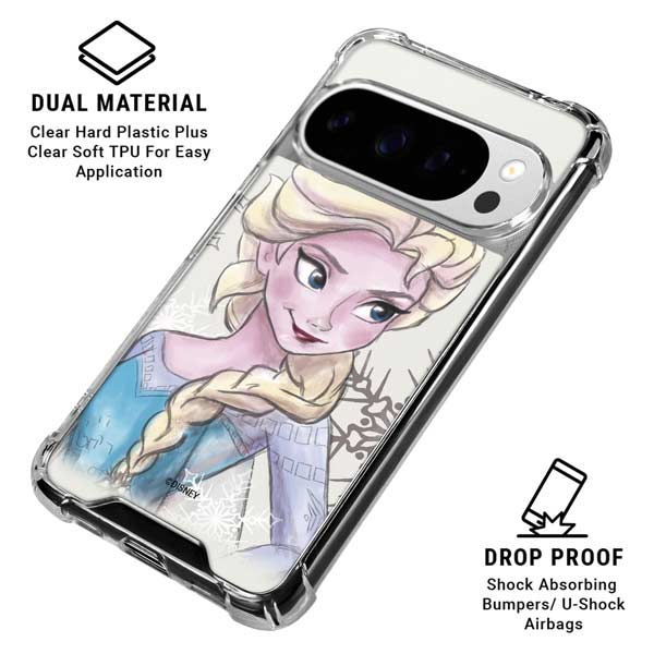 Disney Frozen Elsa Snowflakes Art Google Pixel 10 Pro Clear Case