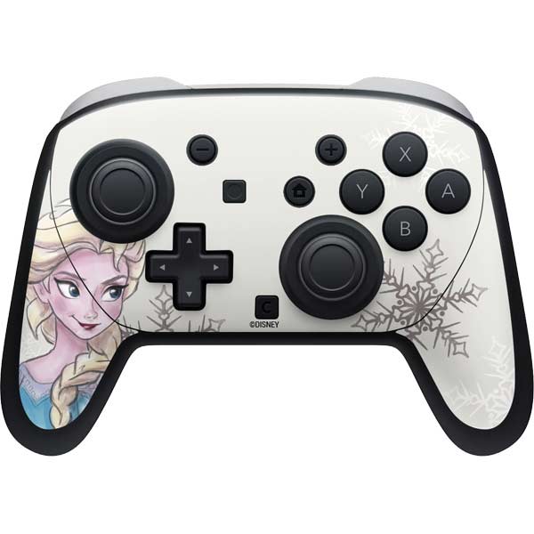 Disney Frozen Elsa Snowflakes Art Nintendo Switch 2 (2025) Pro Controller Skin