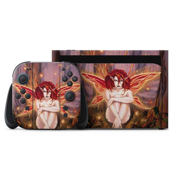 Ember Fire Fairy by Ruth Thompson Nintendo Switch 2 (2025) with Joy-Con Skin