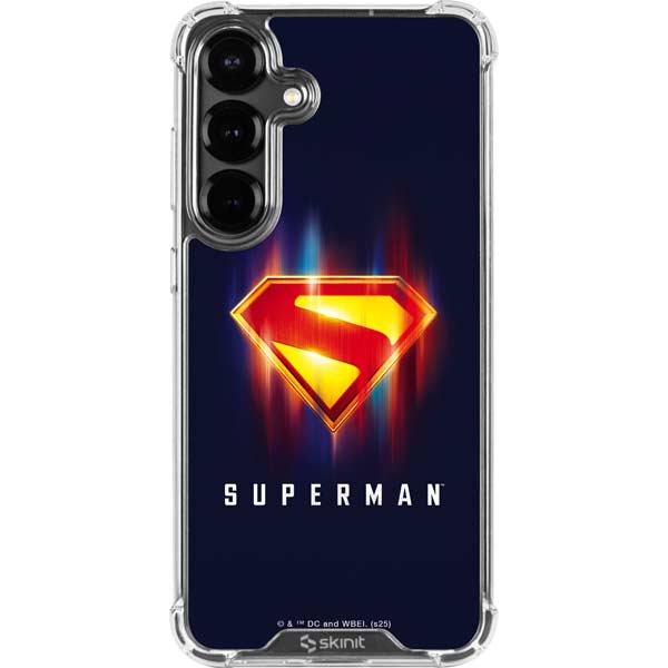 Superman 2025 Energy Shield Neon Emblem Galaxy S26 Clear Case