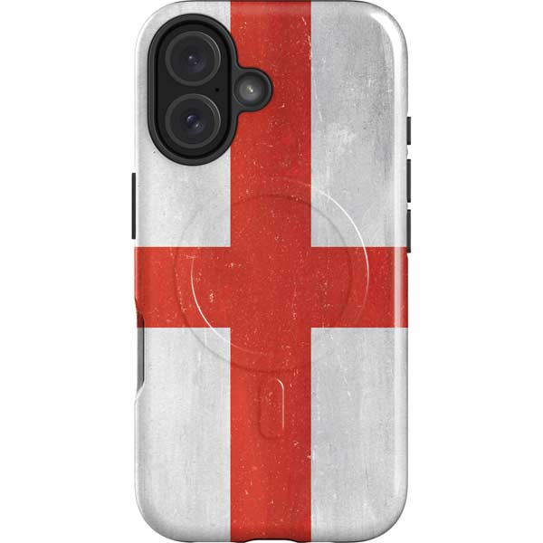 England Flag Distressed iPhone 16 Magsafe Impact Case
