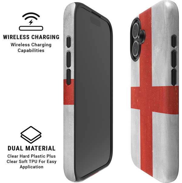 England Flag Distressed iPhone 16 Magsafe Impact Case