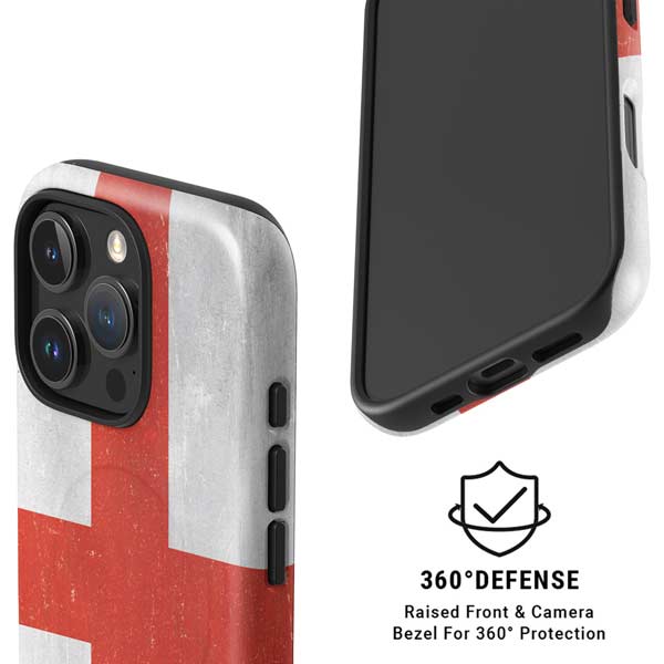 England Flag Distressed iPhone 16 Pro Max Magsafe Impact Case