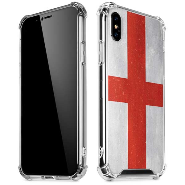 England Flag Distressed iPhone X/XS Clear Case
