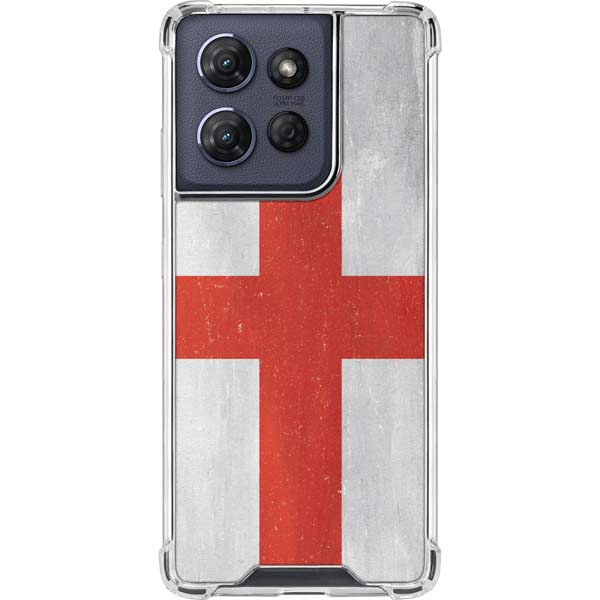 England Flag Distressed Moto G Power 5G (2025) Clear Case