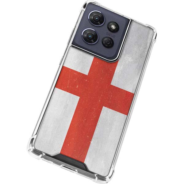 England Flag Distressed Moto G Power 5G (2025) Clear Case