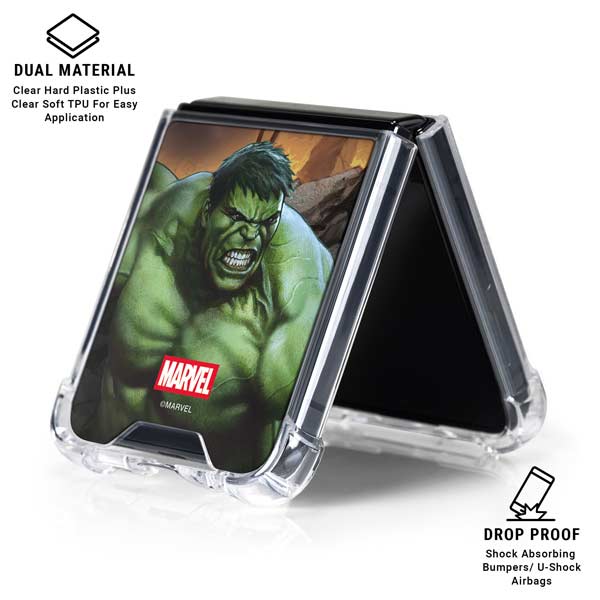 Marvel Enraged Hulk Galaxy Z Flip7 Clear Case