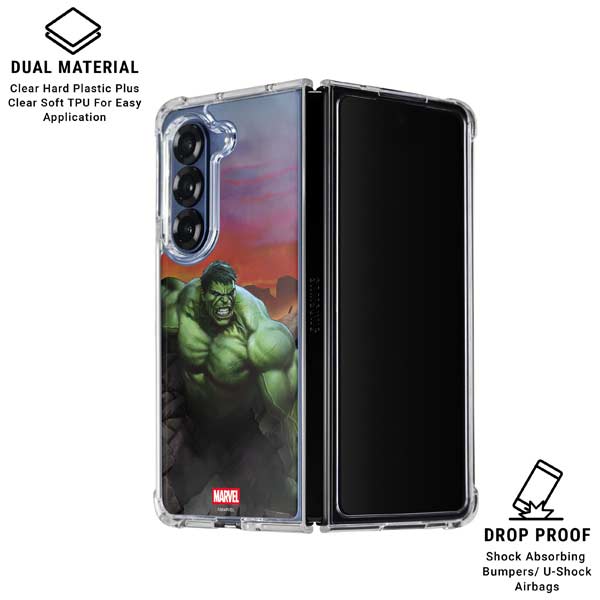 Marvel Enraged Hulk Galaxy Z Fold7 Clear Case