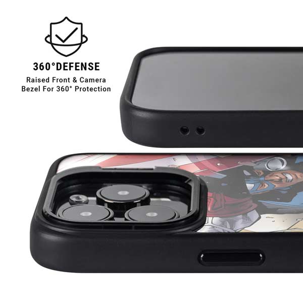 Marvel Captain America Epic Shield Break iPhone 14 Pro Kickstand Case