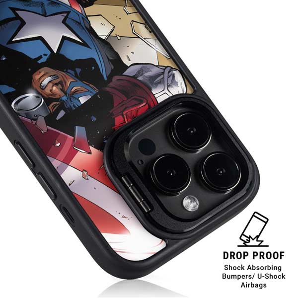 Marvel Captain America Epic Shield Break iPhone 14 Pro Kickstand Case