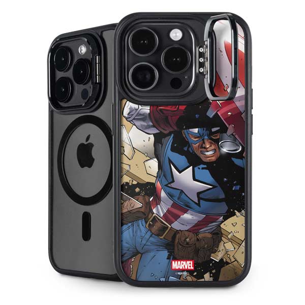 Marvel Captain America Epic Shield Break iPhone 14 Pro Max Kickstand Case