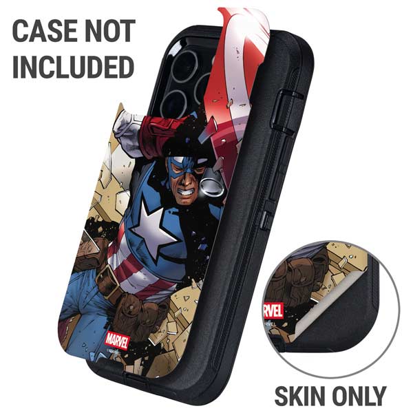 Marvel Captain America Epic Shield Break Otterbox Defender iPhone Skin