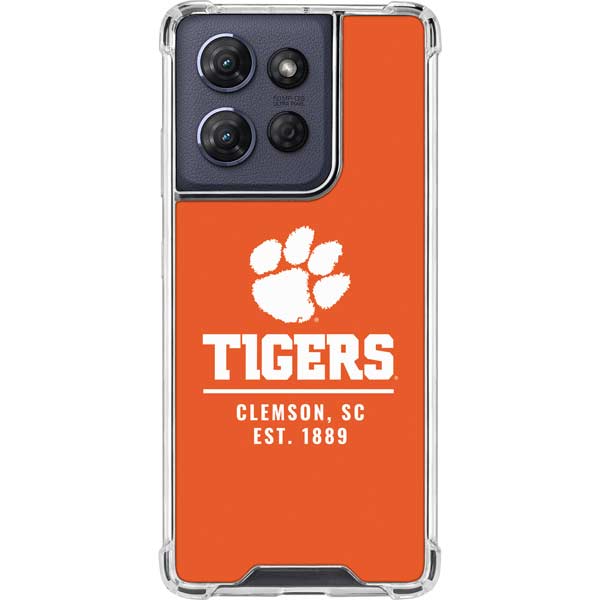 Clemson University Tigers Est 1889 Orange Moto G Play 5G (2025) Clear Case