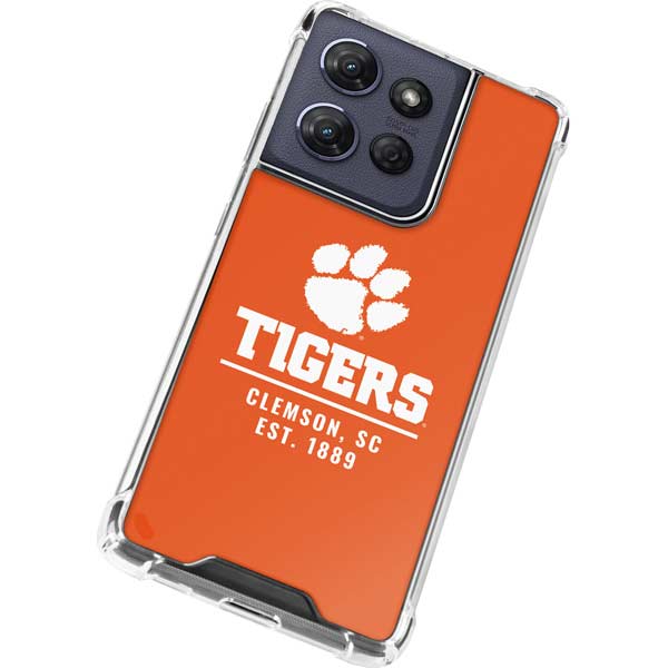 Clemson University Tigers Est 1889 Orange Moto G Play 5G (2025) Clear Case