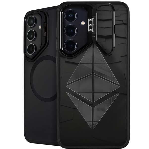 Ethereum Textured Logo Galaxy S26 Plus Kickstand Case