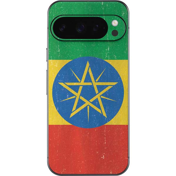 Ethiopia Flag Distressed Google Pixel 10 Pro XL Skin