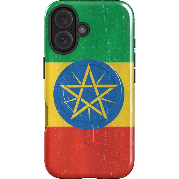 Ethiopia Flag Distressed iPhone 16 Magsafe Impact Case
