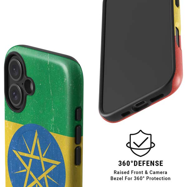 Ethiopia Flag Distressed iPhone 16 Magsafe Impact Case