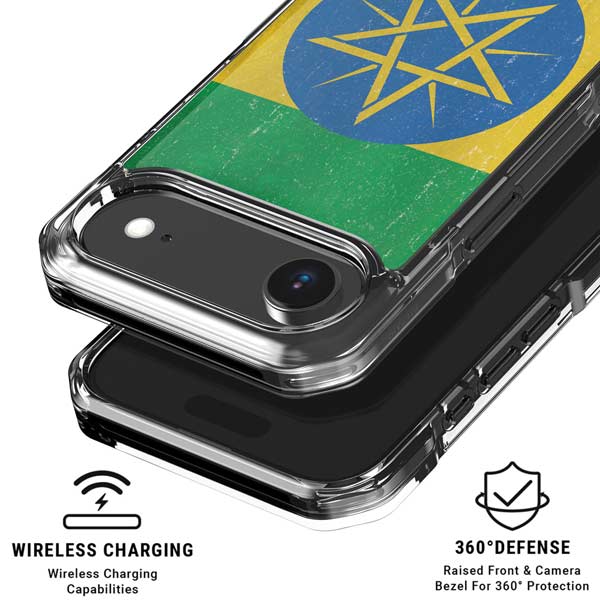 Ethiopia Flag Distressed iPhone 17 Air Clear Case