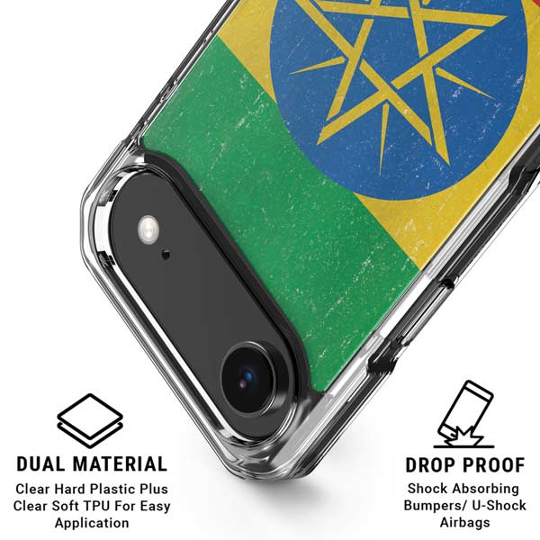 Ethiopia Flag Distressed iPhone 17 Air Clear Case