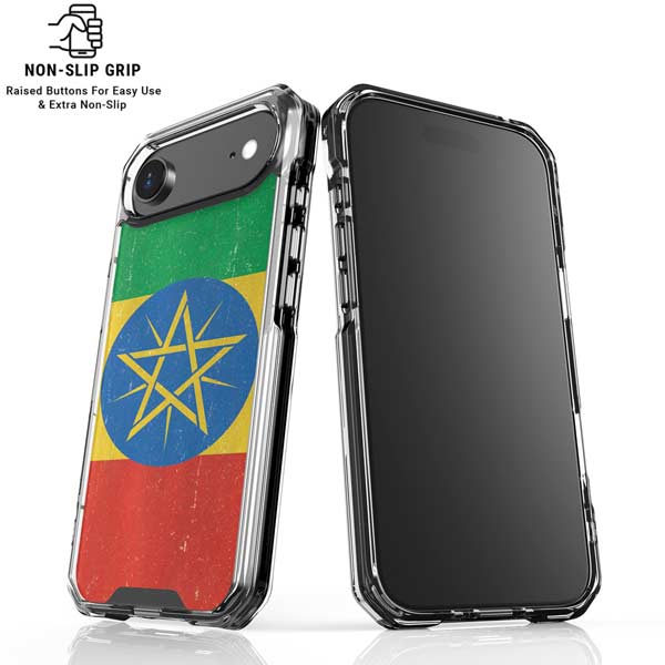 Ethiopia Flag Distressed iPhone 17 Air Clear Case