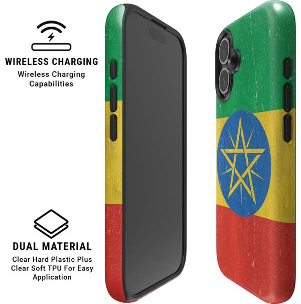 Ethiopia Flag Distressed iPhone 17 Magsafe Impact Case
