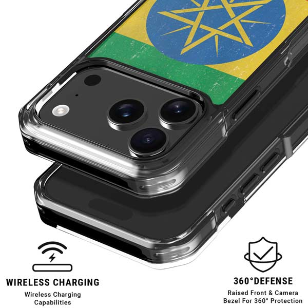 Ethiopia Flag Distressed iPhone 17 Pro MagSafe Case