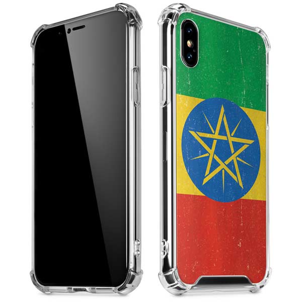Ethiopia Flag Distressed iPhone X/XS Clear Case
