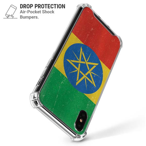 Ethiopia Flag Distressed iPhone X/XS Clear Case