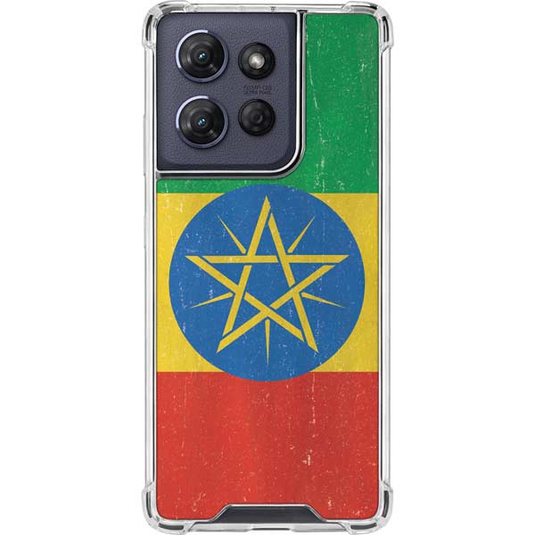 Ethiopia Flag Distressed Moto G 5G (2025) Clear Case