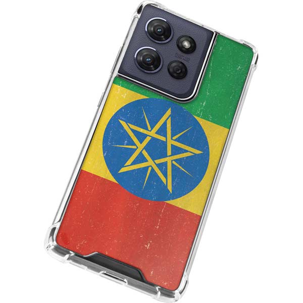 Ethiopia Flag Distressed Moto G 5G (2025) Clear Case