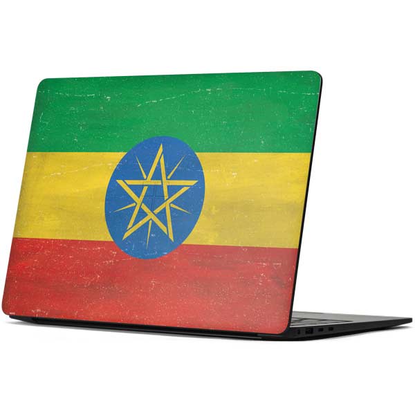 Ethiopia Flag Distressed Surface Laptop 7 13.8in Skin