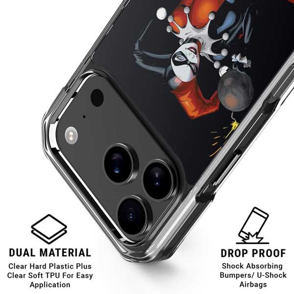 DC Comics Harley Quinn Playfull Pose iPhone 17 Pro Clear Case