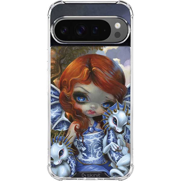 Fairy and Dragons with White and Blue Porcelain Wings by Jasmine Becket-Griffith Google Pixel 10 Pro Clear Case