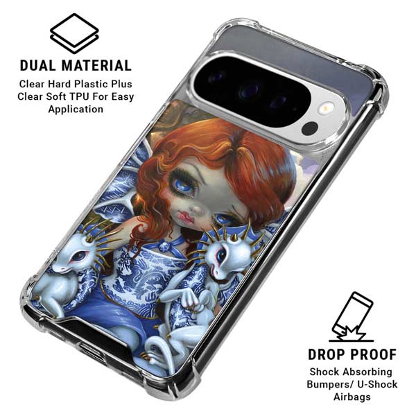 Fairy and Dragons with White and Blue Porcelain Wings by Jasmine Becket-Griffith Google Pixel 10 Pro Clear Case