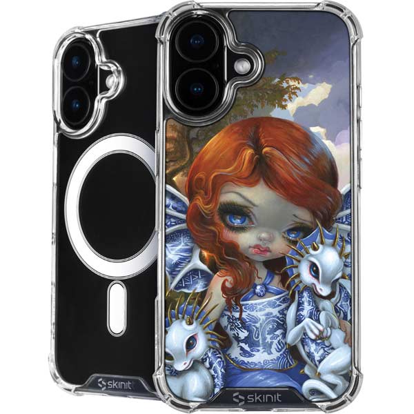 Fairy and Dragons with White and Blue Porcelain Wings by Jasmine Becket-Griffith iPhone 16 MagSafe Case