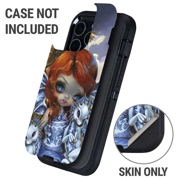 Fairy and Dragons with White and Blue Porcelain Wings by Jasmine Becket-Griffith Otterbox Defender iPhone Skin