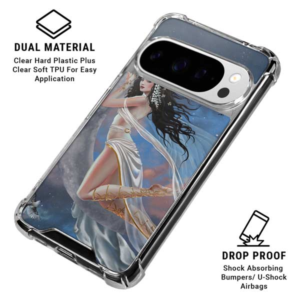 Fairy on Moon with Birds by Nene Thomas Google Pixel 10 Pro XL Clear Case