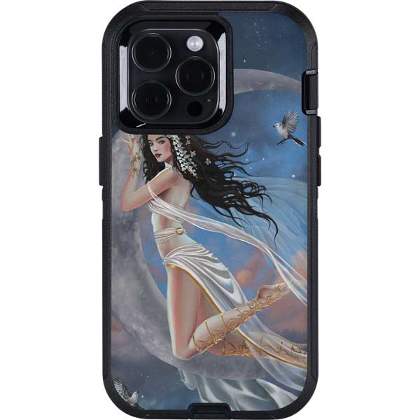 Fairy on Moon with Birds by Nene Thomas Otterbox Defender iPhone Skin