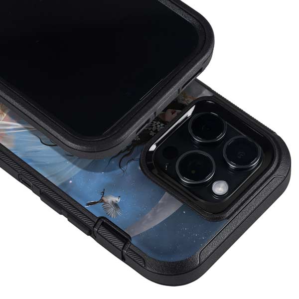 Fairy on Moon with Birds by Nene Thomas Otterbox Defender iPhone Skin