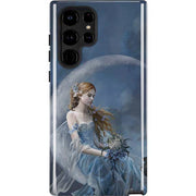 Fairy with Black Cat Sitting on Moon by Nene Thomas Galaxy Cases