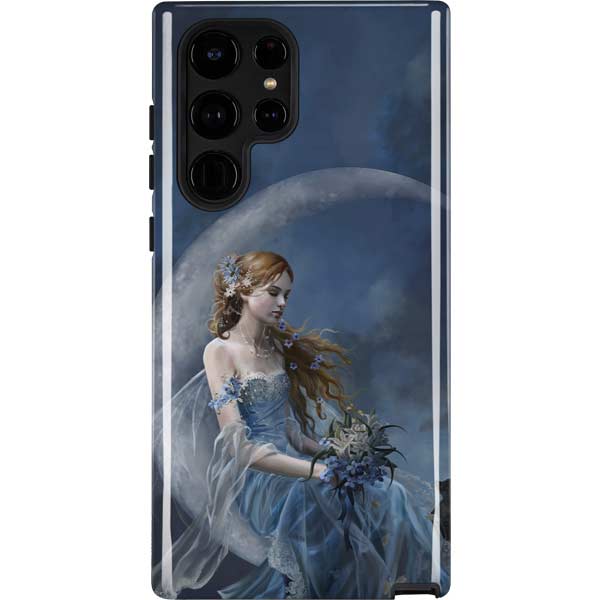 Fairy with Black Cat Sitting on Moon by Nene Thomas Galaxy Cases