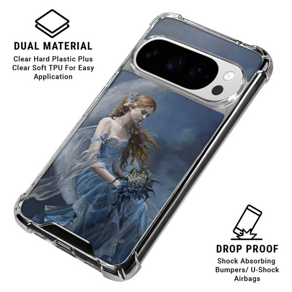 Fairy with Black Cat Sitting on Moon by Nene Thomas Google Pixel 10 Pro XL Clear Case